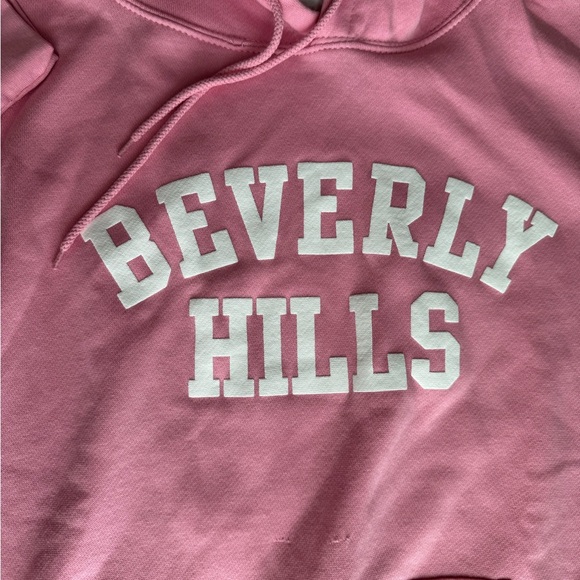 Pink Beverly Hills oversized unisex Hoodie - Picture 3 of 7